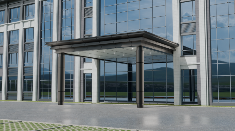 現代廠區(qū)辦公樓門頭